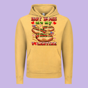 Hot Dogs Are My Valentine Vintage Hoodie Designed By Adodesignshop