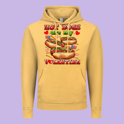 Hot Dogs Are My Valentine Vintage Hoodie Designed By Adodesignshop