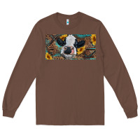 Chestnut Baby cow with sunflower and leopard Long Sleeve Tee - RanaPortraitStore