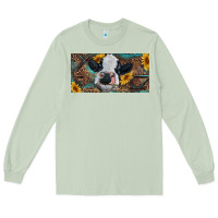 Baby Cow With Sunflower And Leopard Long Sleeve Tee | Teevron