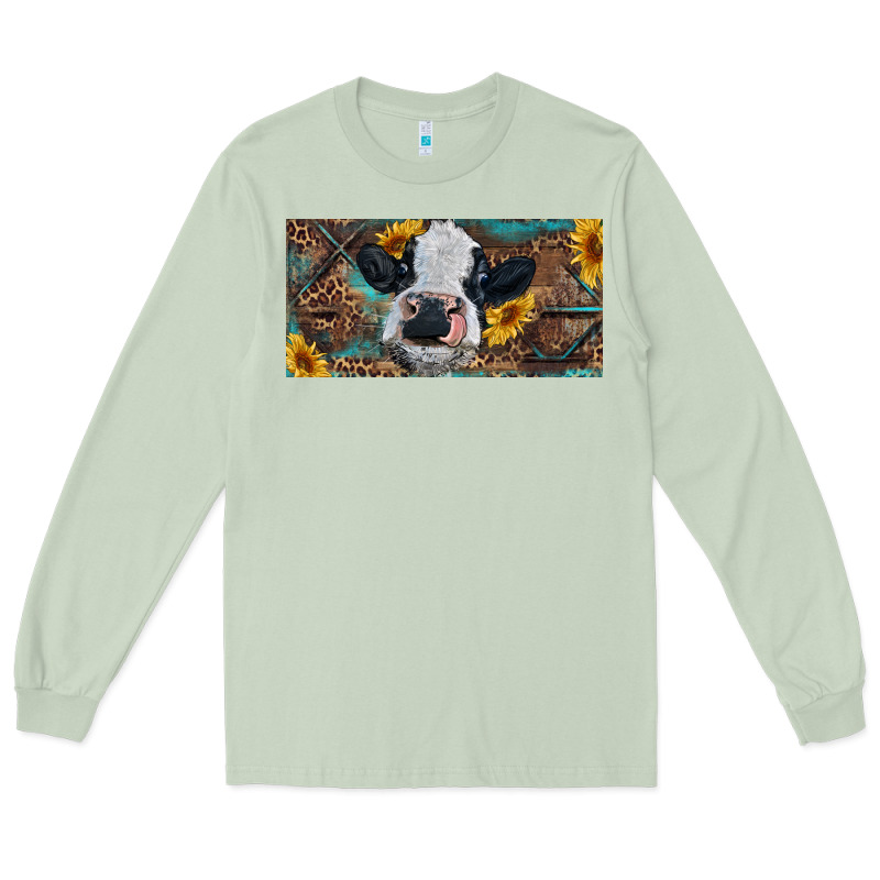 Baby Cow With Sunflower And Leopard Long Sleeve Tee by RanaPortraitStore | Teevron