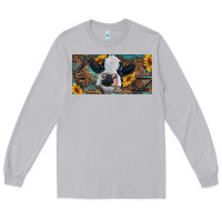 Moon Dust Baby cow with sunflower and leopard Long Sleeve Tee - RanaPortraitStore