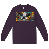 Plum Baby cow with sunflower and leopard Long Sleeve Tee - RanaPortraitStore