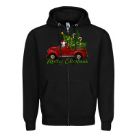 Black merry christmas baby sheep trees with truck Zipper Hoodie - RanaPortraitStore