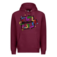 Burgundy autism teacher pencil Premium Hoodie - MaliasSmallBusiness