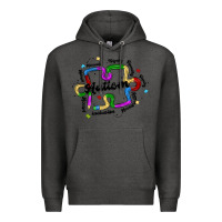 Charcoal Heather autism teacher pencil Premium Hoodie - MaliasSmallBusiness