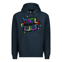 Navy autism teacher pencil Premium Hoodie - MaliasSmallBusiness