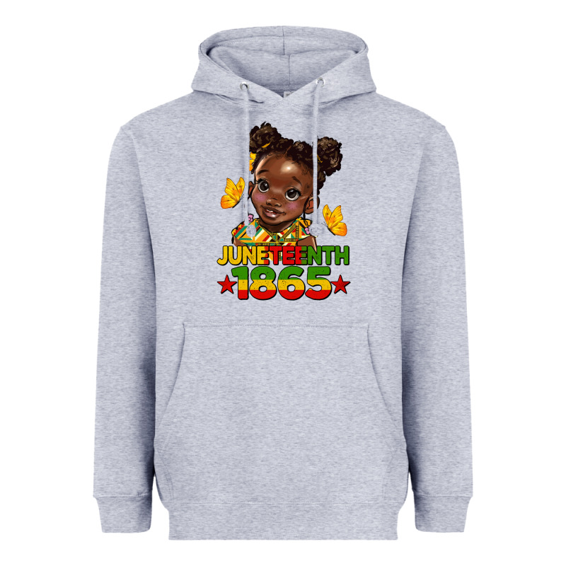 Juneteenth 1865 Afro Girl Heavyweight Hoodie by HRA Design Shop | Teevron