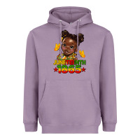 Lavender juneteenth 1865 afro girl Heavyweight Hoodie - HRA Design Shop