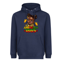Navy juneteenth 1865 afro girl Heavyweight Hoodie - HRA Design Shop