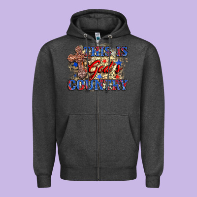 This Is God's Country Zipper Hoodie Designed By Zillion Design Studio