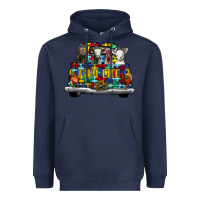 Navy farm life truck autism Heavyweight Hoodie - CowhideDigitalArt