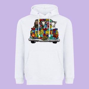 Farm Life Truck Autism Heavyweight Hoodie Designed By Cowhidedigitalart