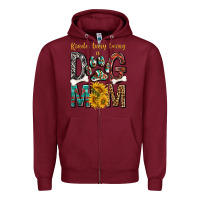 Burgundy kinda busy being a dog mom Zipper Hoodie - texasbilliewilder