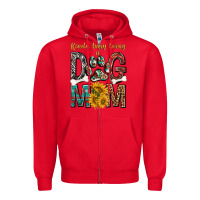 Red kinda busy being a dog mom Zipper Hoodie - texasbilliewilder