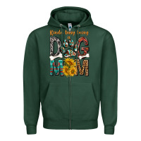 Sports Green kinda busy being a dog mom Zipper Hoodie - texasbilliewilder
