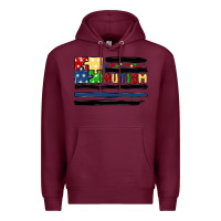 Burgundy autism usa flag Premium Hoodie - MaliasSmallBusiness