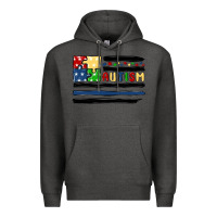 Charcoal Heather autism usa flag Premium Hoodie - MaliasSmallBusiness