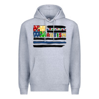Heather Grey autism usa flag Premium Hoodie - MaliasSmallBusiness