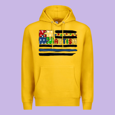 Autism Usa Flag Premium Hoodie Designed By Maliassmallbusiness