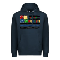 Navy autism usa flag Premium Hoodie - MaliasSmallBusiness