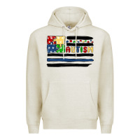 Oatmeal Heather autism usa flag Premium Hoodie - MaliasSmallBusiness
