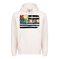 Pale Pink autism usa flag Premium Hoodie - MaliasSmallBusiness