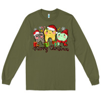 Army Green merry christmas tooth Long Sleeve Tee - Zillion Design Studio