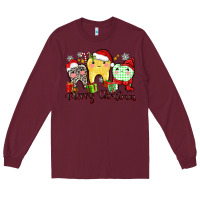 Burgundy merry christmas tooth Long Sleeve Tee - Zillion Design Studio