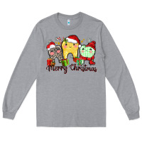 Heather Grey merry christmas tooth Long Sleeve Tee - Zillion Design Studio