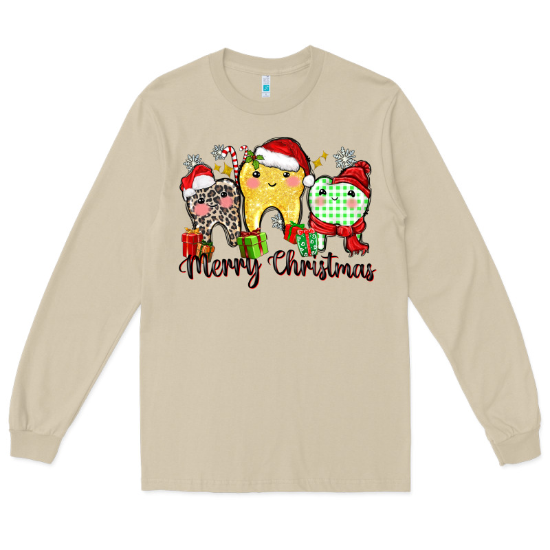 Merry Christmas Tooth Long Sleeve Tee by Zillion Design Studio | Teevron