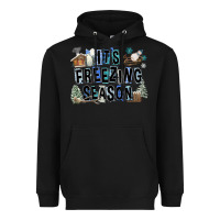 Black It's Freezing Season Heavyweight Hoodie - FaDigitalArtStudio