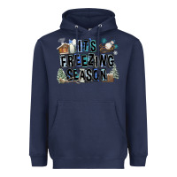 Navy It's Freezing Season Heavyweight Hoodie - FaDigitalArtStudio