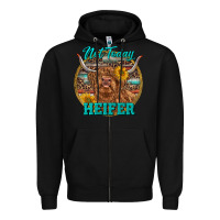 Black Highland Heifer Western Zipper Hoodie - RanaPortraitStore