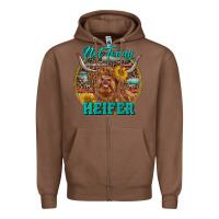 Chestnut Highland Heifer Western Zipper Hoodie - RanaPortraitStore
