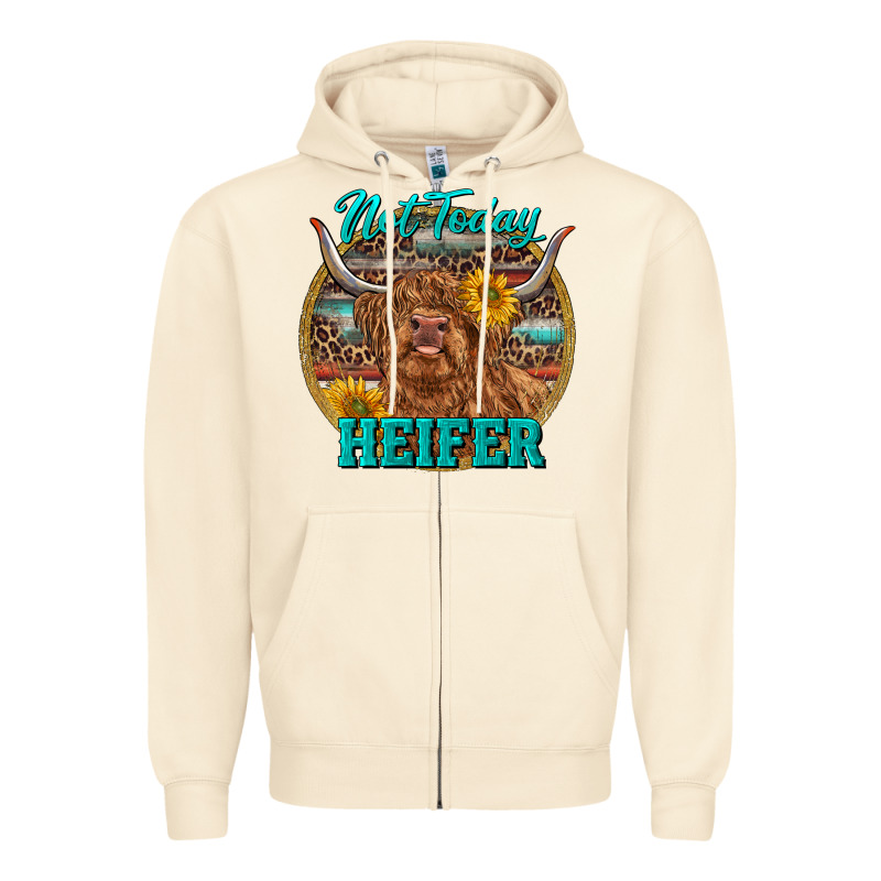 Highland Heifer Western Zipper Hoodie by RanaPortraitStore | Teevron