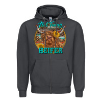 Smoke Highland Heifer Western Zipper Hoodie - RanaPortraitStore