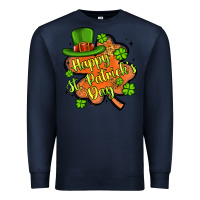 Navy happy st patrick s day shamrock Premium Sweatshirt - Artiststas