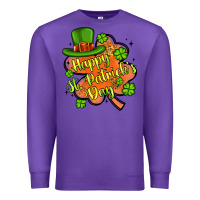 Purple happy st patrick s day shamrock Premium Sweatshirt - Artiststas