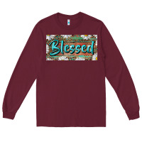 Burgundy Blessed With Daisy And Leopard Long Sleeve Tee - RanaPortraitStore