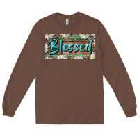 Chestnut Blessed With Daisy And Leopard Long Sleeve Tee - RanaPortraitStore