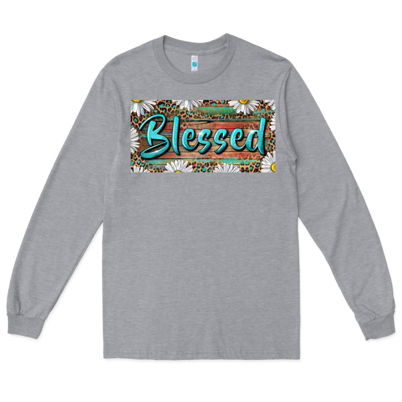 Blessed With Daisy And Leopard Long Sleeve Tee by RanaPortraitStore | Teevron