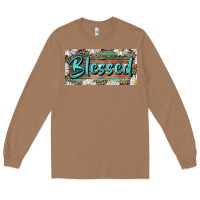 Toasted Coconut Blessed With Daisy And Leopard Long Sleeve Tee - RanaPortraitStore