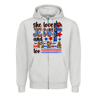 She Loves Jesus And America Too Zipper Hoodie | Teevron