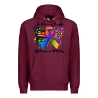 Burgundy we believe in miracles fight cancer in all colors Premium Hoodie - MaliasSmallBusiness