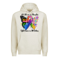 Oatmeal Heather we believe in miracles fight cancer in all colors Premium Hoodie - MaliasSmallBusiness