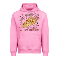 Fuchsia Pink you'll always have a pizza my heart Urban Hoodie - MaliasSmallBusiness