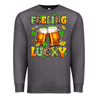 Charcoal Heather feeling lucky Premium Sweatshirt - Artiststas