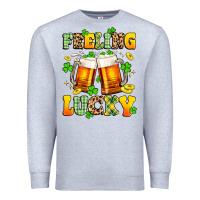 Heather Grey feeling lucky Premium Sweatshirt - Artiststas