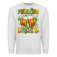 Oatmeal Heather feeling lucky Premium Sweatshirt - Artiststas